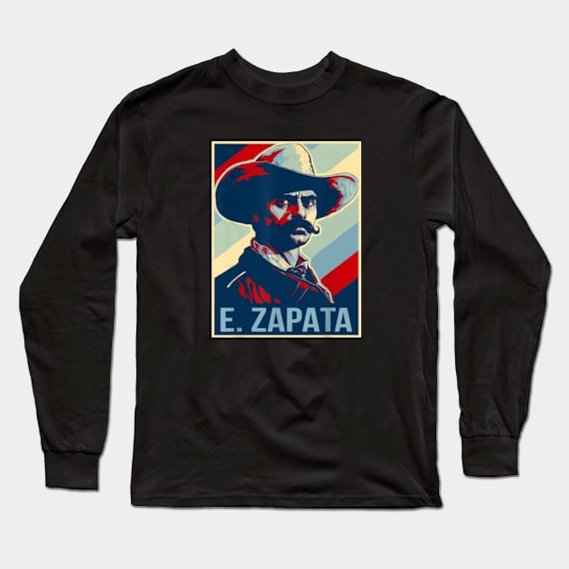 Poster Mexican Revolution Hero 2 Long Sleeve T-Shirt by Yoko Momoka